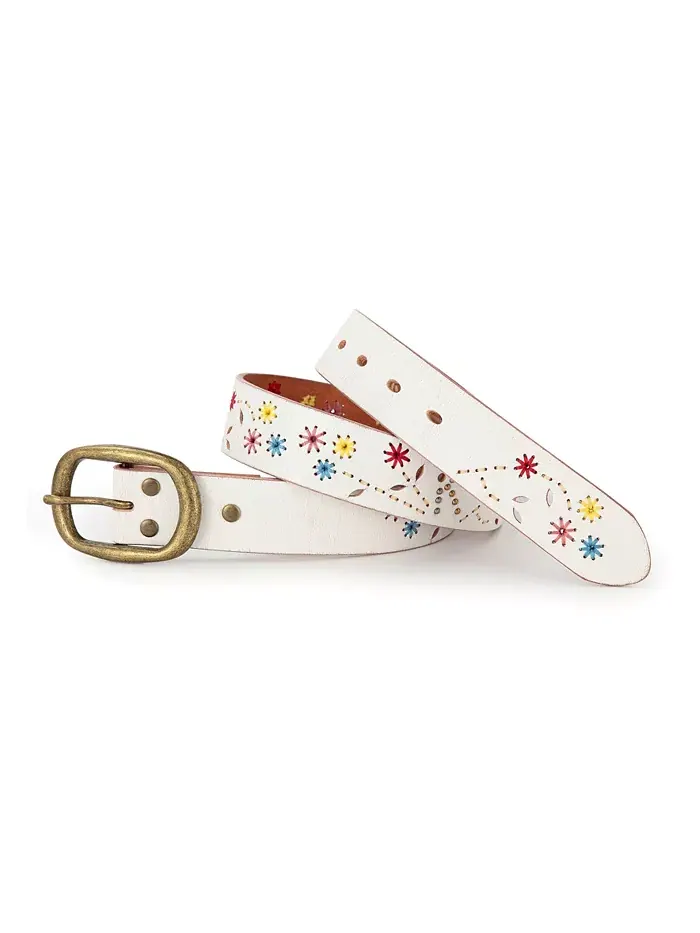 Женский кожаный ремень Blossom OLD TREND — изображение 3 из 9, белый