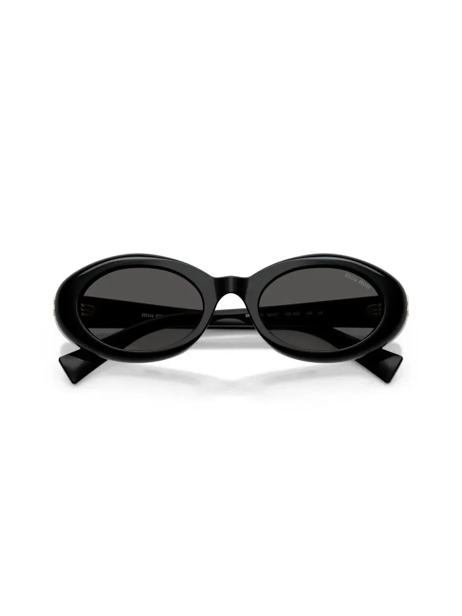 Овальные солнцезащитные очки с спойлерным дизайном MIU MIU, MU B09S — изображение 5 из 6, черный