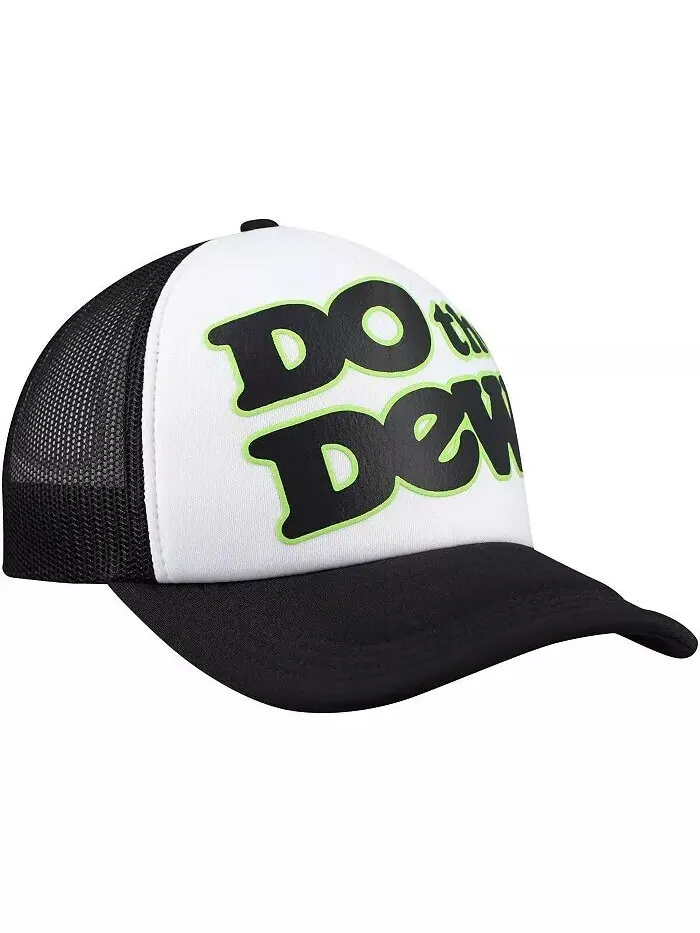 Мужская регулируемая шапка Mountain Dew Do The Dew Foam Trucker белого и черного цвета Lids — изображение 3 из 4