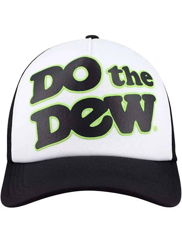 Мужская регулируемая шапка Mountain Dew Do The Dew Foam Trucker белого и черного цвета Lids — изображение 4 из 4