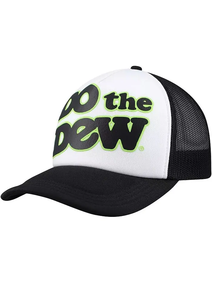 Мужская белая, черная регулируемая кепка Mountain Dew Do The Dew Foam Trucker Lids