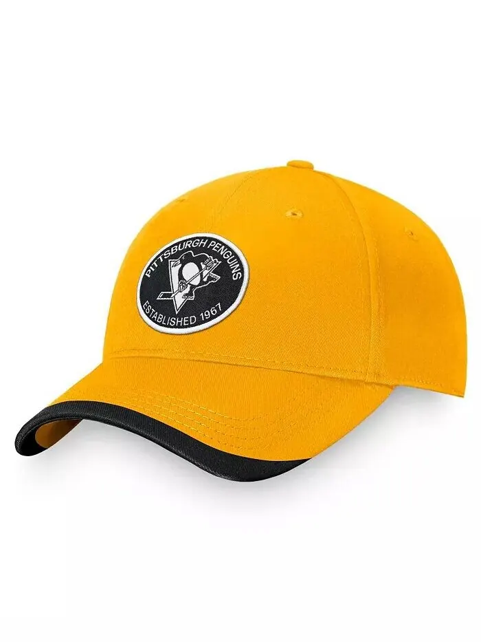 Мужская регулируемая кепка Gold Pittsburgh Penguins Fundamental Fanatics — изображение 1 из 4, золото