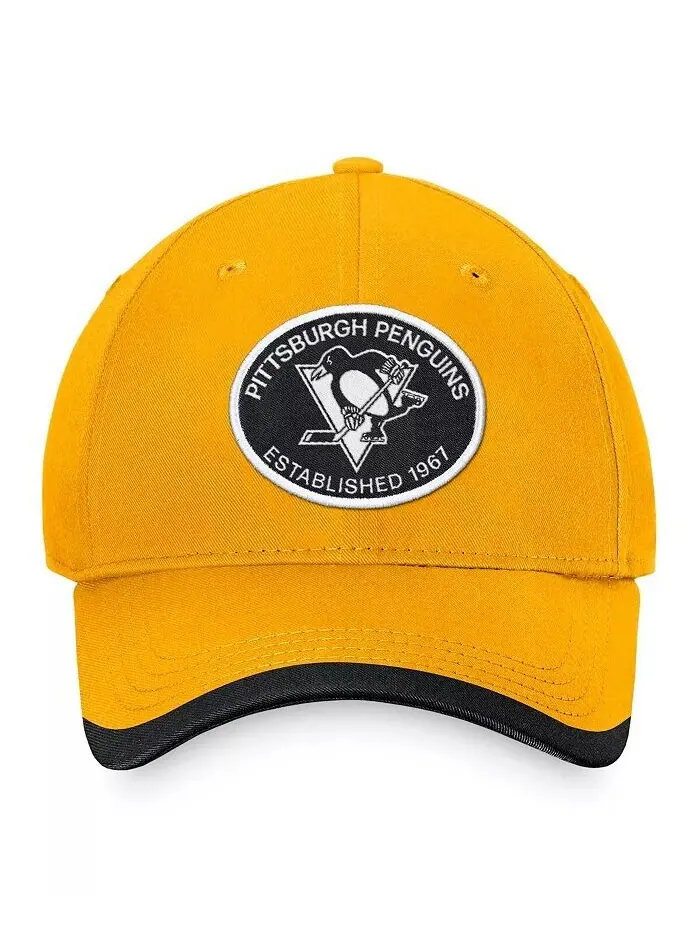 Мужская регулируемая кепка Gold Pittsburgh Penguins Fundamental Fanatics — изображение 4 из 4, золото