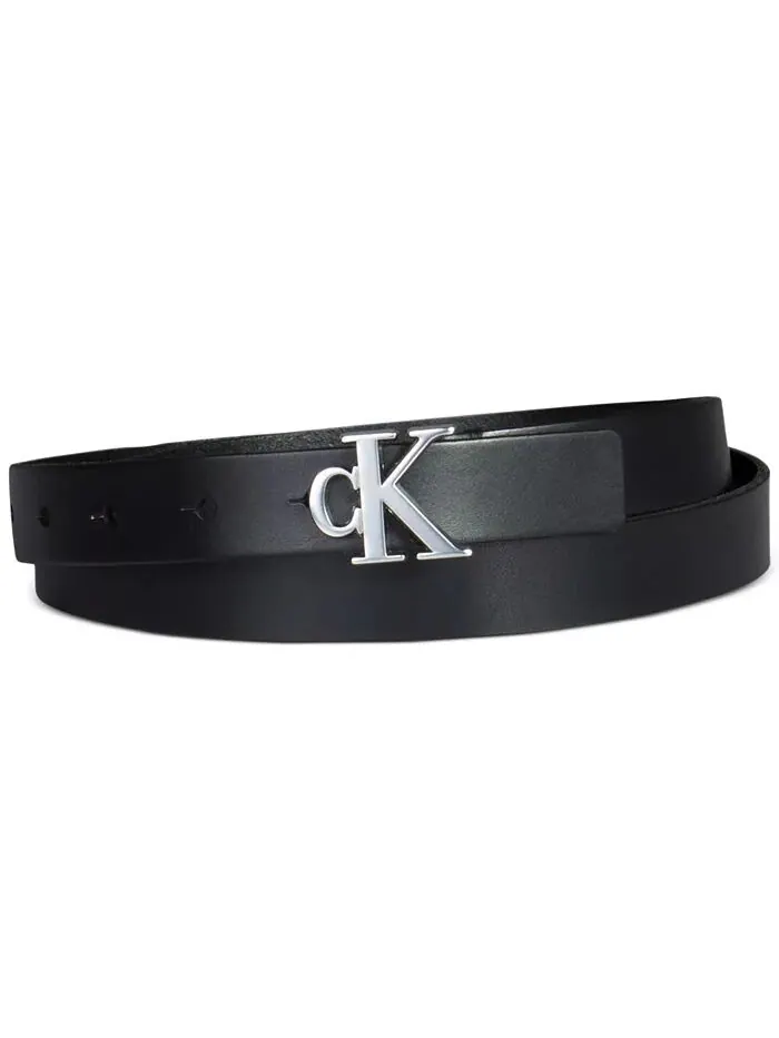 Женский узкий ремень с пряжкой CK Monogram Calvin Klein — изображение 1 из 6, черный
