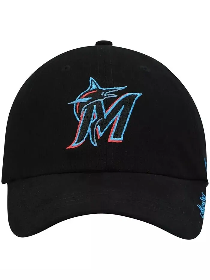 Женская черная кепка Miami Marlins Team Miata Clean Up Adjustable '47 Brand — изображение 2 из 4