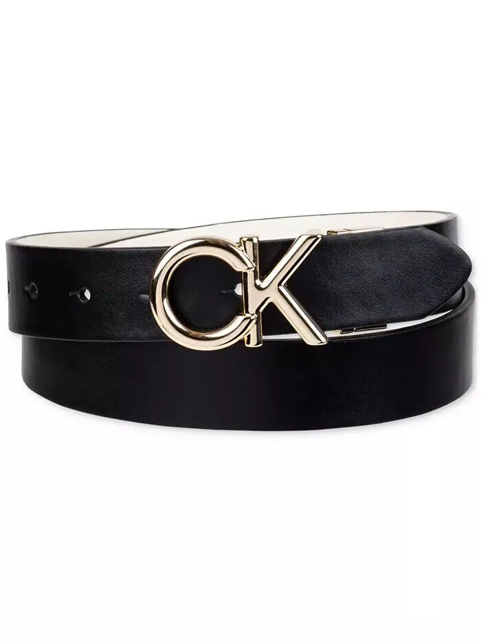 Женский двусторонний ремень с пряжкой-монограммой CK Calvin Klein — изображение 2 из 5, черный
