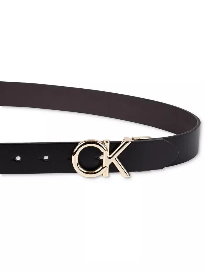 Женский двусторонний ремень с пряжкой-монограммой CK Calvin Klein — изображение 5 из 5, черный/коричневый
