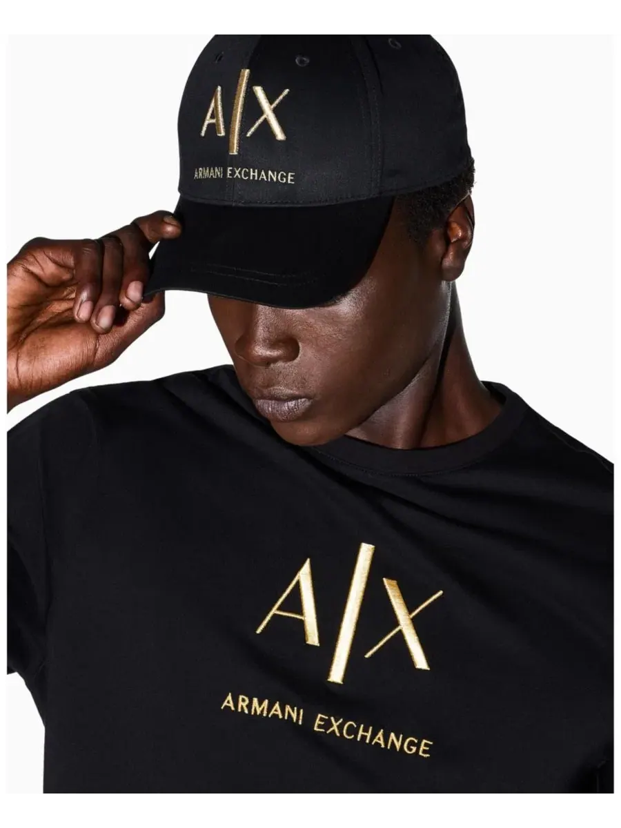 Бейсболка с контрастным логотипом A|X Armani Exchange — изображение 3 из 3, черный