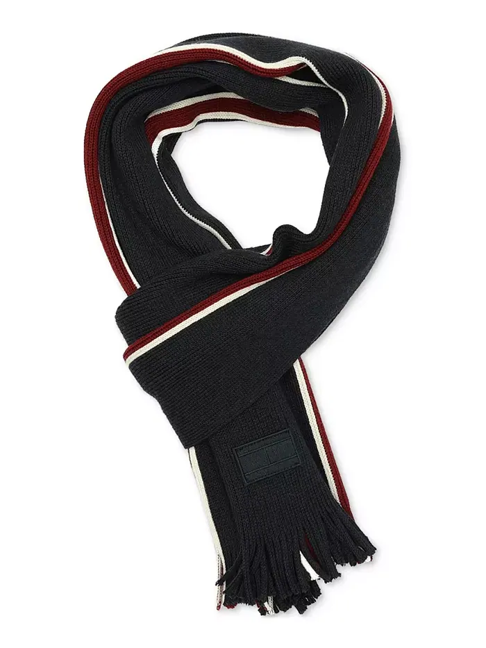 Мужской шарф Raschel в смешанную полоску Tommy Hilfiger — изображение 2 из 6, синий