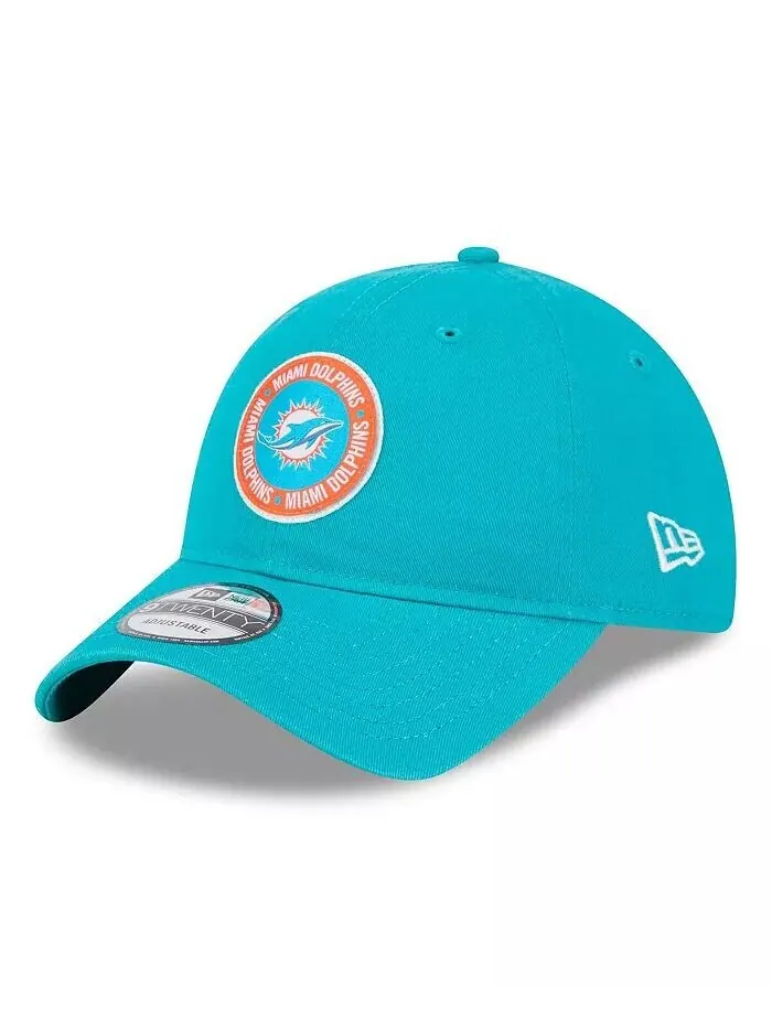 Мужская регулируемая кепка Aqua Miami Dolphins 2024 Sideline 9TWENTY New Era — изображение 3 из 4, голубой