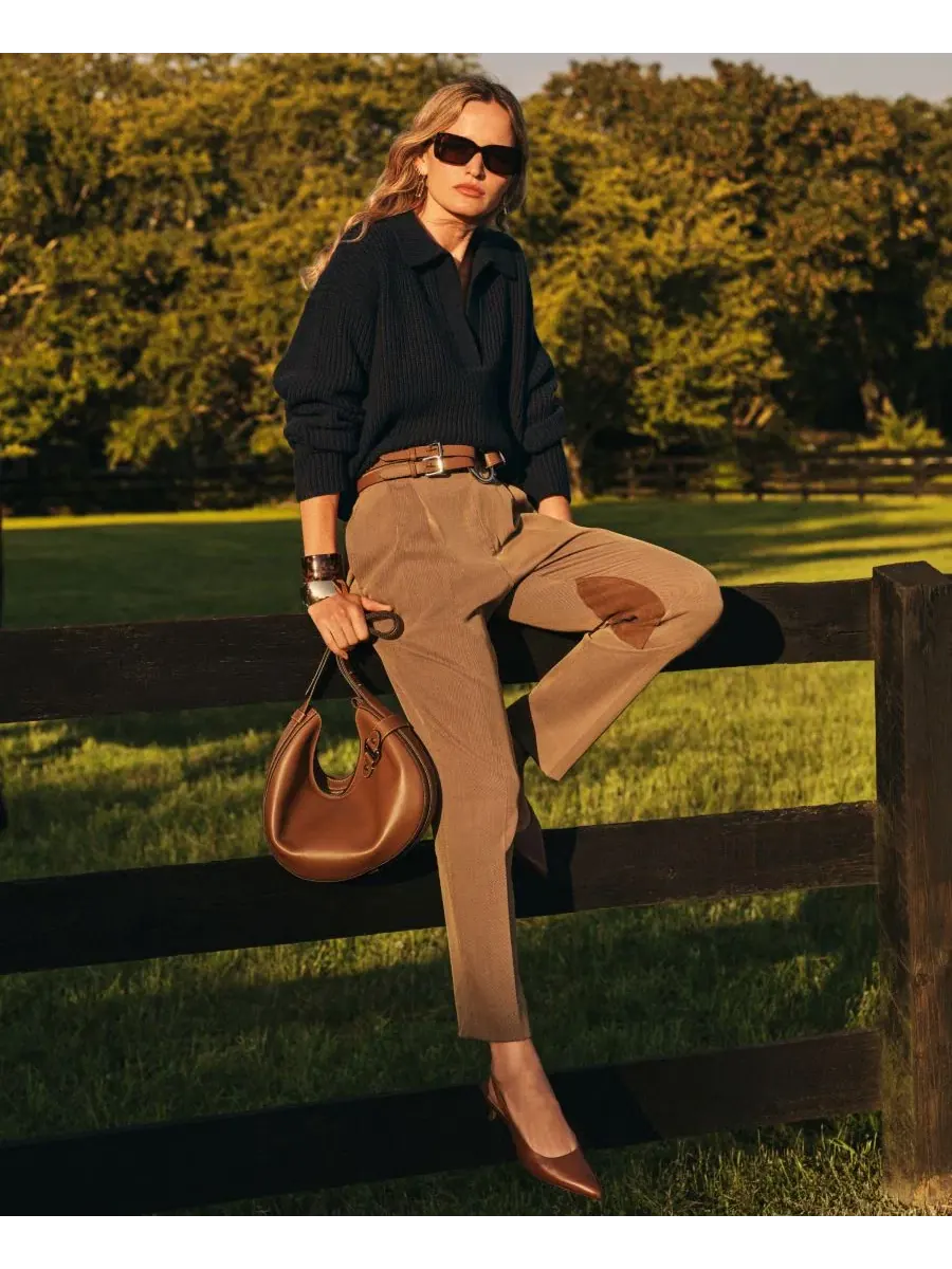 Широкий кожаный ремень с двойной пряжкой Lauren Ralph Lauren — изображение 7 из 8, бежевый