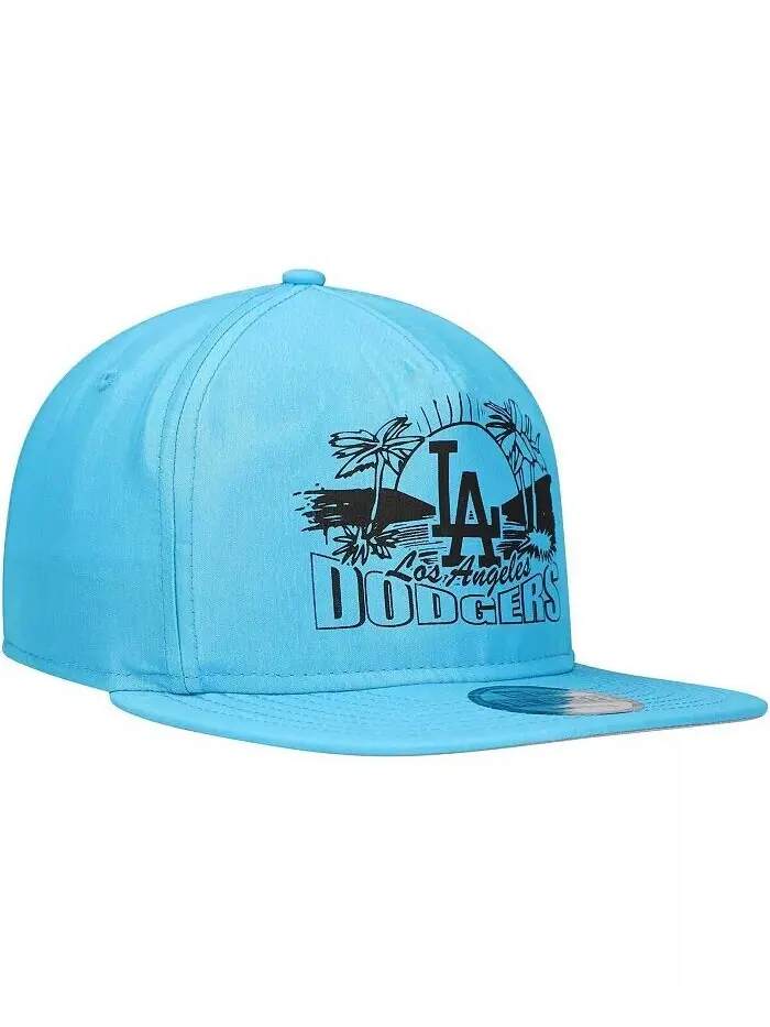 Мужская синяя бейсболка-кнопка Los Angeles Dodgers Neon Golfer New Era — изображение 2 из 4