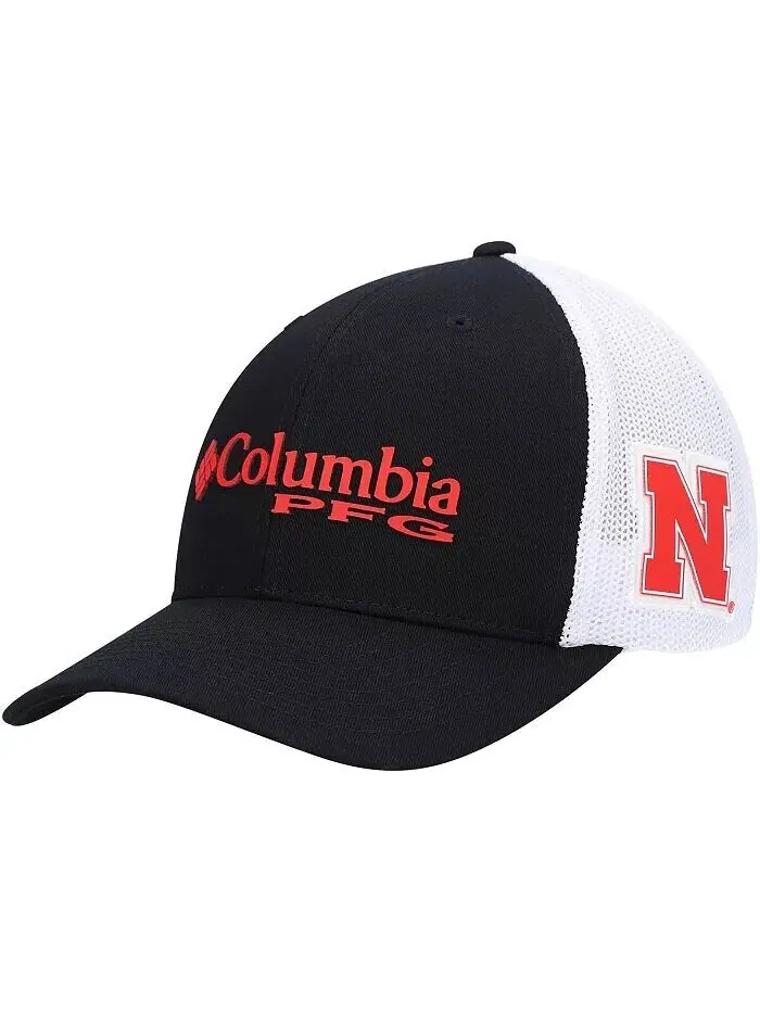 Мужская черная кепка с логотипом Nebraska Huskers PFG Snapback Columbia