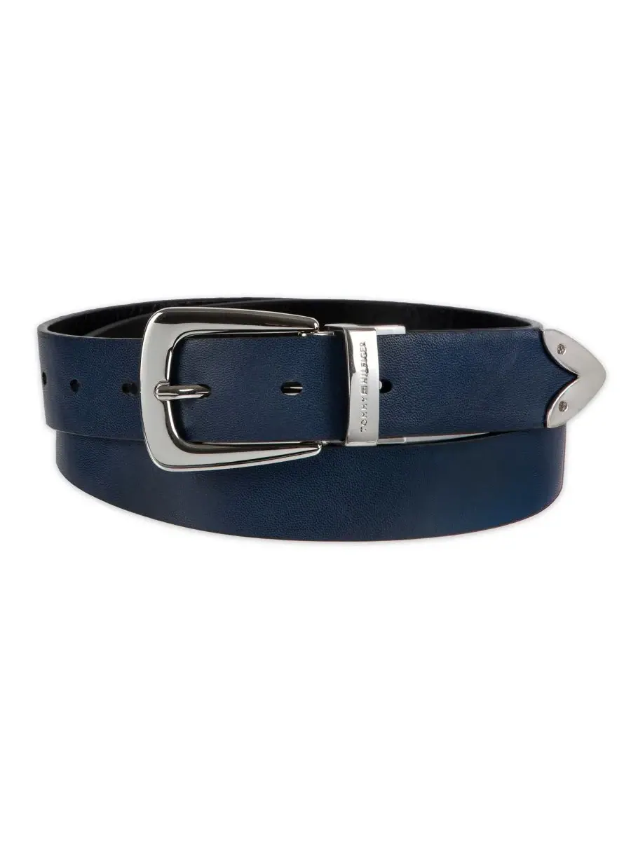 Женский двусторонний современный повседневный кожаный пояс в стиле вестерн 2-в-1 Tommy Hilfiger — изображение 2 из 7