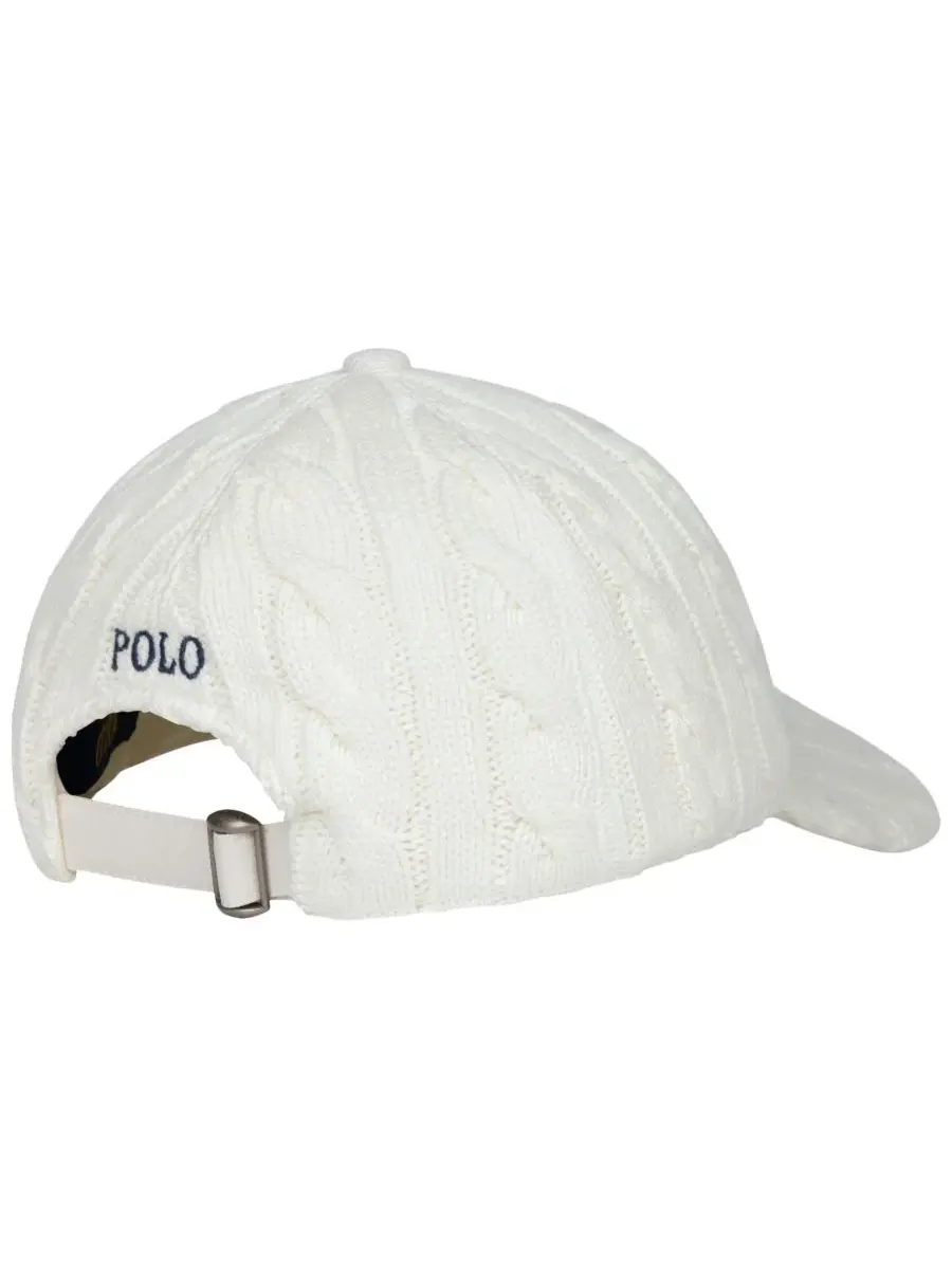 Мужская классическая хлопковая бейсболка с косами Polo Ralph Lauren — изображение 2 из 3, кремовый
