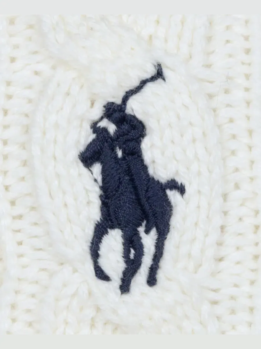 Мужская классическая хлопковая бейсболка с косами Polo Ralph Lauren — изображение 3 из 3, кремовый