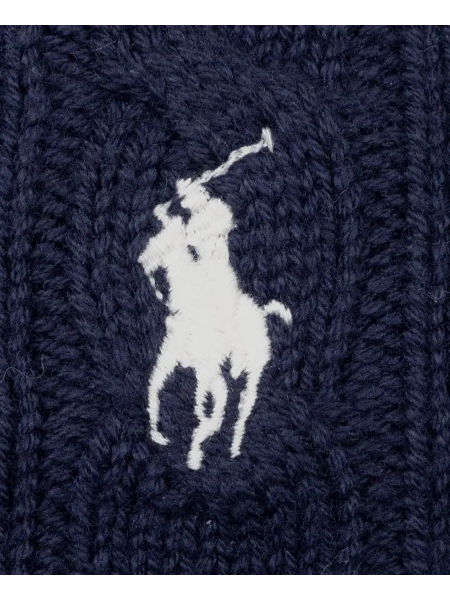 Мужская классическая хлопковая бейсболка с косами Polo Ralph Lauren — изображение 3 из 3, темно-синий