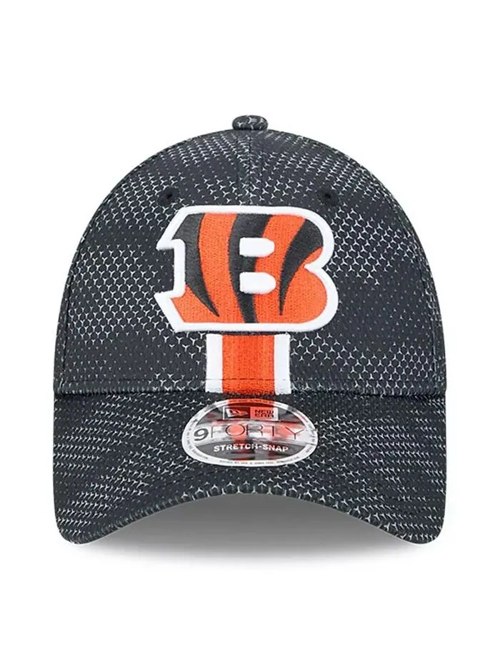 Мужская черная кепка с эластичными кнопками Cincinnati Bengals 2024 Sideline 9FORTY New Era — изображение 2 из 4, черный
