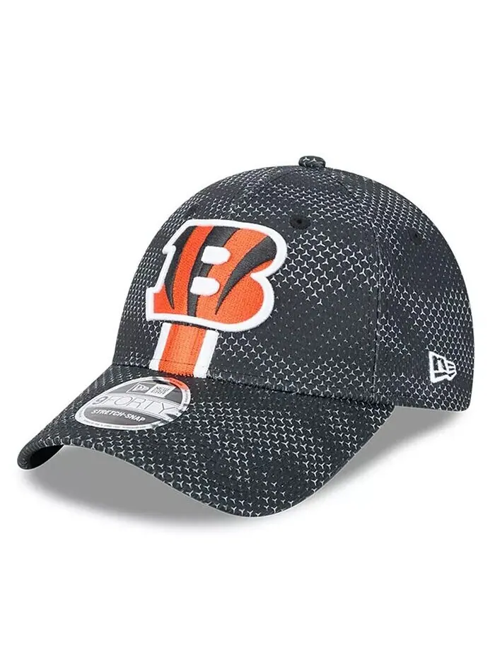 Мужская черная кепка с эластичными кнопками Cincinnati Bengals 2024 Sideline 9FORTY New Era — изображение 3 из 4, черный