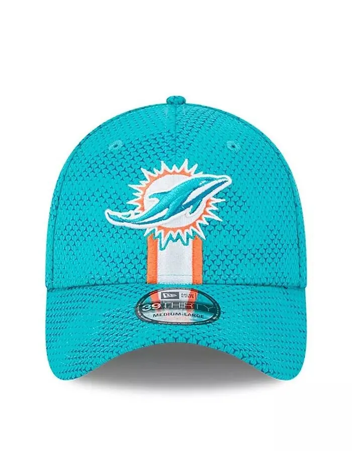 Мужская кепка Aqua Miami Dolphins 2024 Sideline 39THIRTY Flex New Era — изображение 3 из 4
