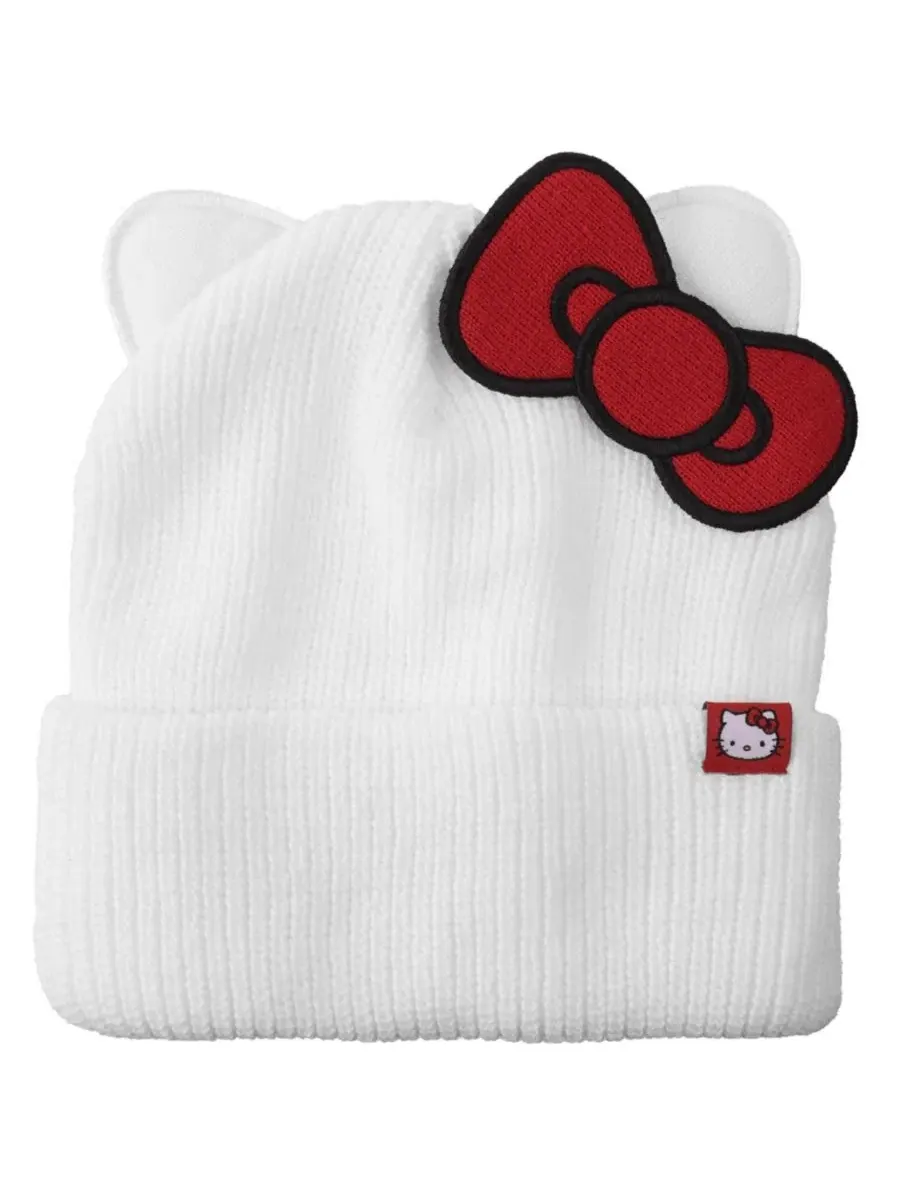 Шапка-бини с ушками Hello Kitty — изображение 1 из 6, белый