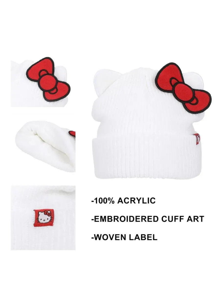 Шапка-бини с ушками Hello Kitty — изображение 2 из 6, белый
