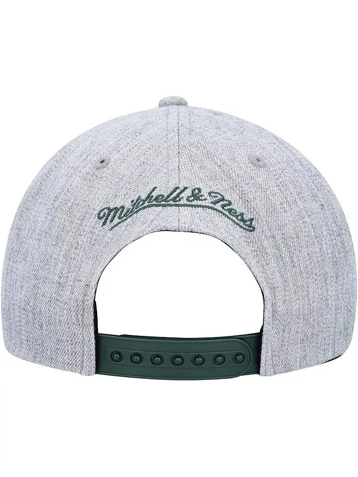 Мужская кепка Snapback Milwaukee Bucks Hardwood Classics 2.0 цвета Хизер Серая Mitchell & Ness — изображение 4 из 4, серый