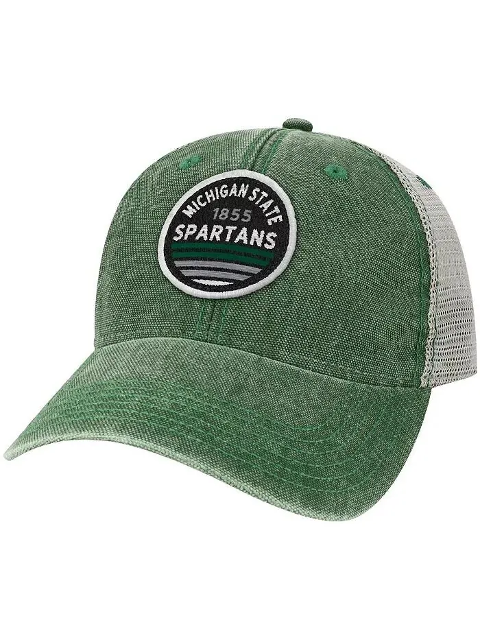 Мужская зеленая бейсболка-кепка Michigan State Spartans Sunset Dashboard Trucker Snapback Legacy — без цвета