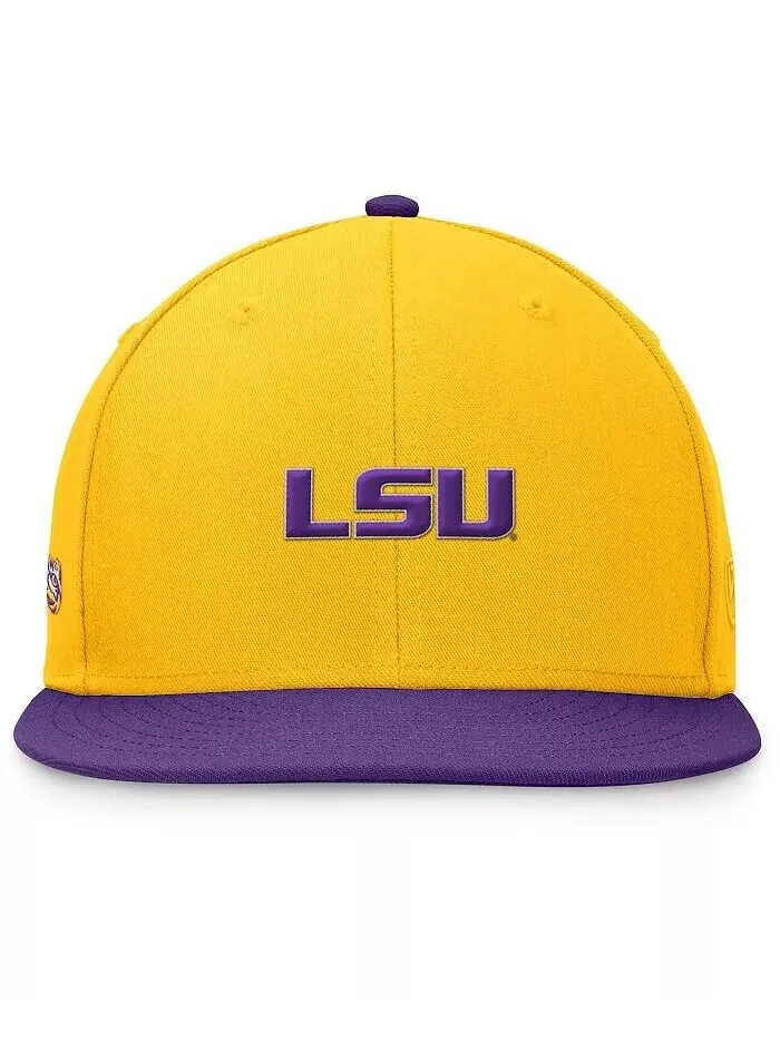 Мужская двухцветная приталенная шляпа LSU Tigers Rally золотого/фиолетового цвета Top Of The World — изображение 3 из 4