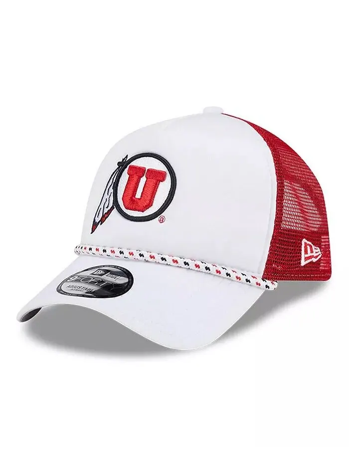 Мужская белая/красная регулируемая кепка дальнобойщика Utah Utes Court Sport Foam с А-образной — изображение 1 из 4