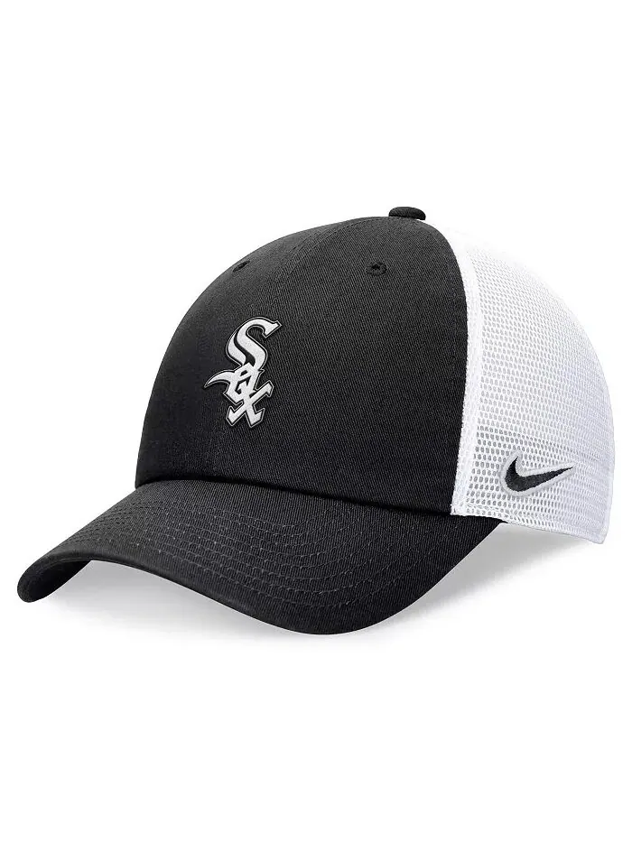 Мужская черная бейсболка Chicago White Sox Evergreen Club Trucker Adjustable Hat Nike — изображение 1 из 4