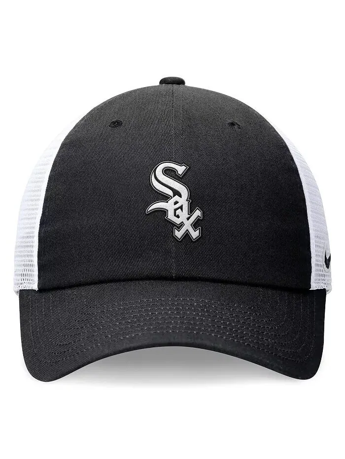 Мужская черная бейсболка Chicago White Sox Evergreen Club Trucker Adjustable Hat Nike — изображение 4 из 4
