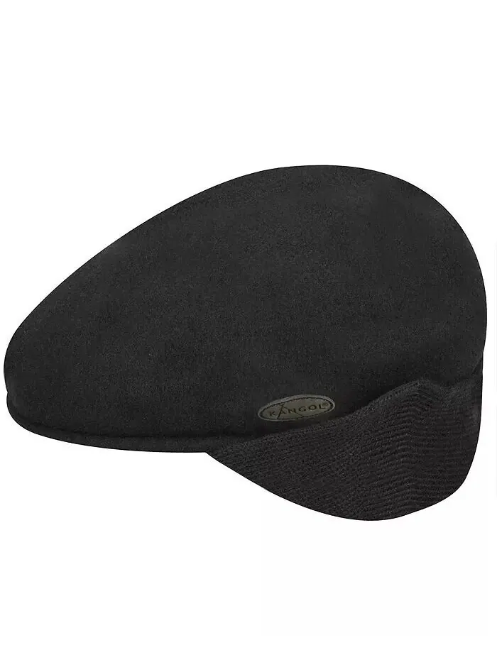 Мужские шерстяные шапки-ушанки Ivy и плоские кепки 504 Kangol — изображение 1 из 2, черный