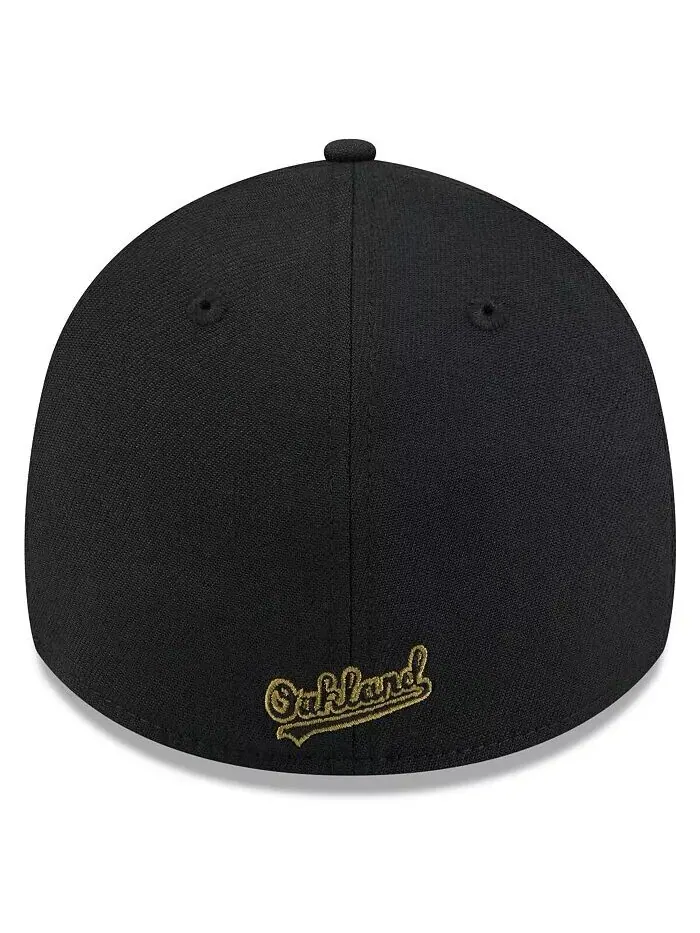 Мужская черная гибкая кепка Oakland Athletics ко Дню вооруженных сил 2024 39THIRTY New Era — изображение 2 из 4, черный