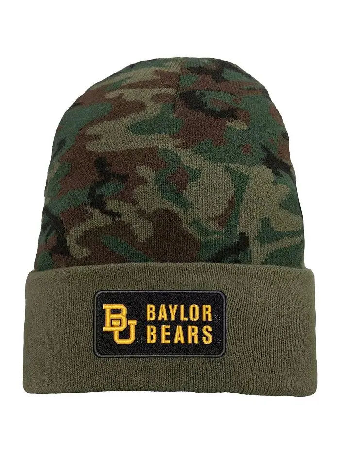 Мужская вязаная шапка-манжета Camo Baylor Bears в стиле милитари Nike — изображение 1 из 2