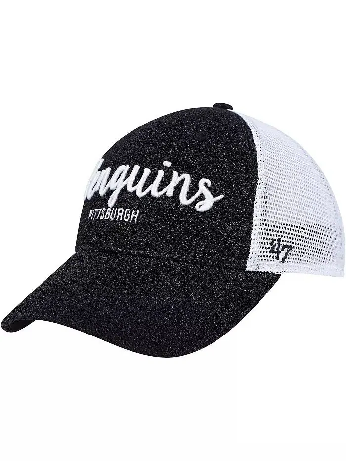 Женская черная, белая бейсболка Pittsburgh Penguins Encore MVP Trucker Snapback '47 Brand — изображение 1 из 2