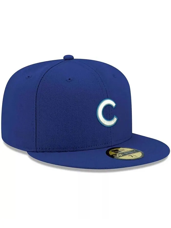 Мужская кепка с логотипом Royal Chicago Cubs белая 59FIFTY New Era — изображение 3 из 4, королевский