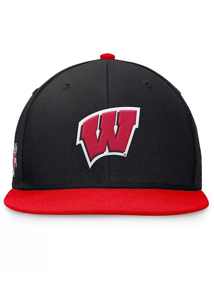 Мужская черная/красная двухцветная приталенная шляпа Wisconsin Badgers Rally Top Of The World — изображение 4 из 4
