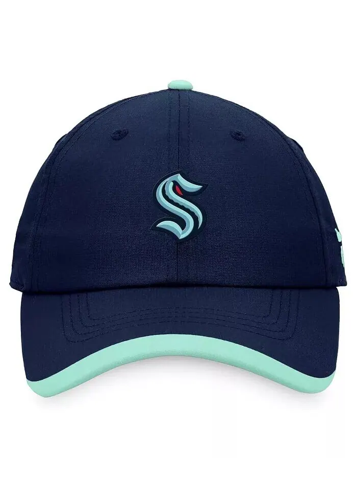 Мужская регулируемая шапка темно-синего цвета Seattle Kraken Authentic Pro Rink Pinnacle Fanatics — изображение 2 из 4