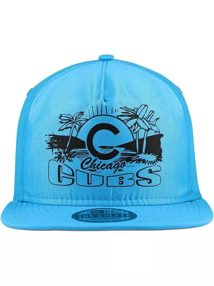 Мужская синяя бейсболка-кепка для гольфа Chicago Cubs Neon New Era — изображение 3 из 4