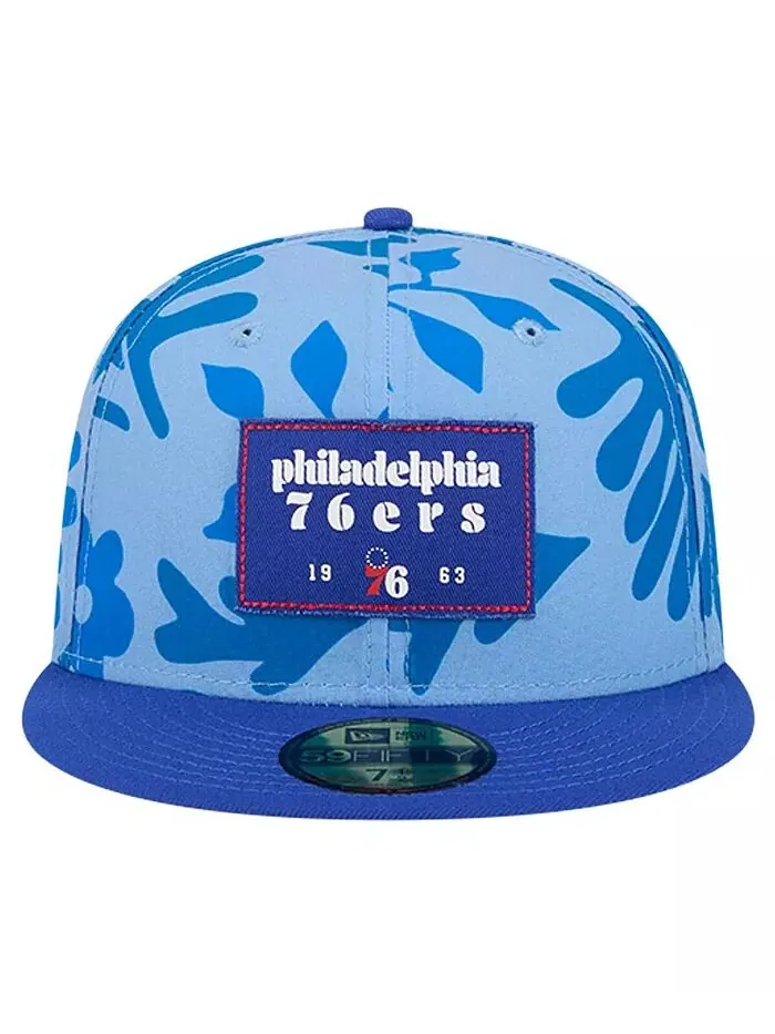 Мужская шляпа Royal Philadelphia 76ers Palm Fronds 2-Tone 59FIFTY Fitted New Era — изображение 2 из 4