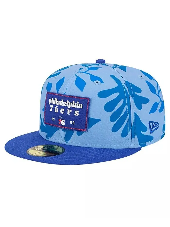 Мужская приталенная шляпа Royal Philadelphia 76ers Palm Fronds 2-Tone 59FIFTY New Era