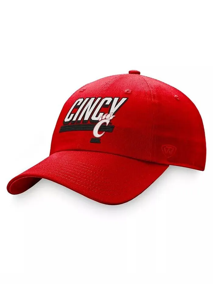 Мужская красная регулируемая шляпа Cincinnati Bearcats Slice Top Of The World — изображение 1 из 2, красный
