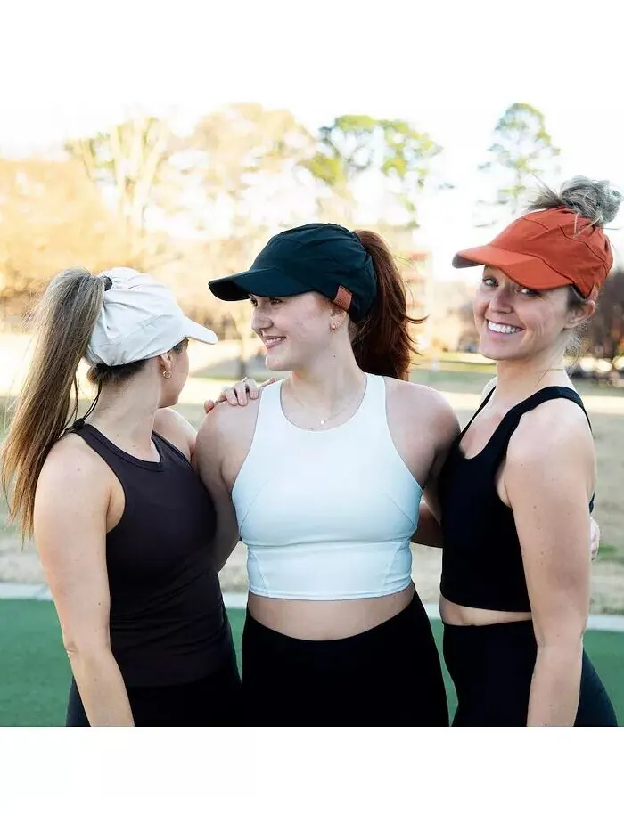Женская регулируемая шапка для бега с высоким хвостом - черная Headbands of Hope — изображение 4 из 8, черный