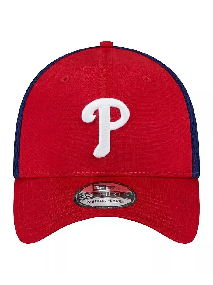 Мужская красная кепка Philadelphia Phillies Neo 39THIRTY Flex New Era — изображение 4 из 4, красный