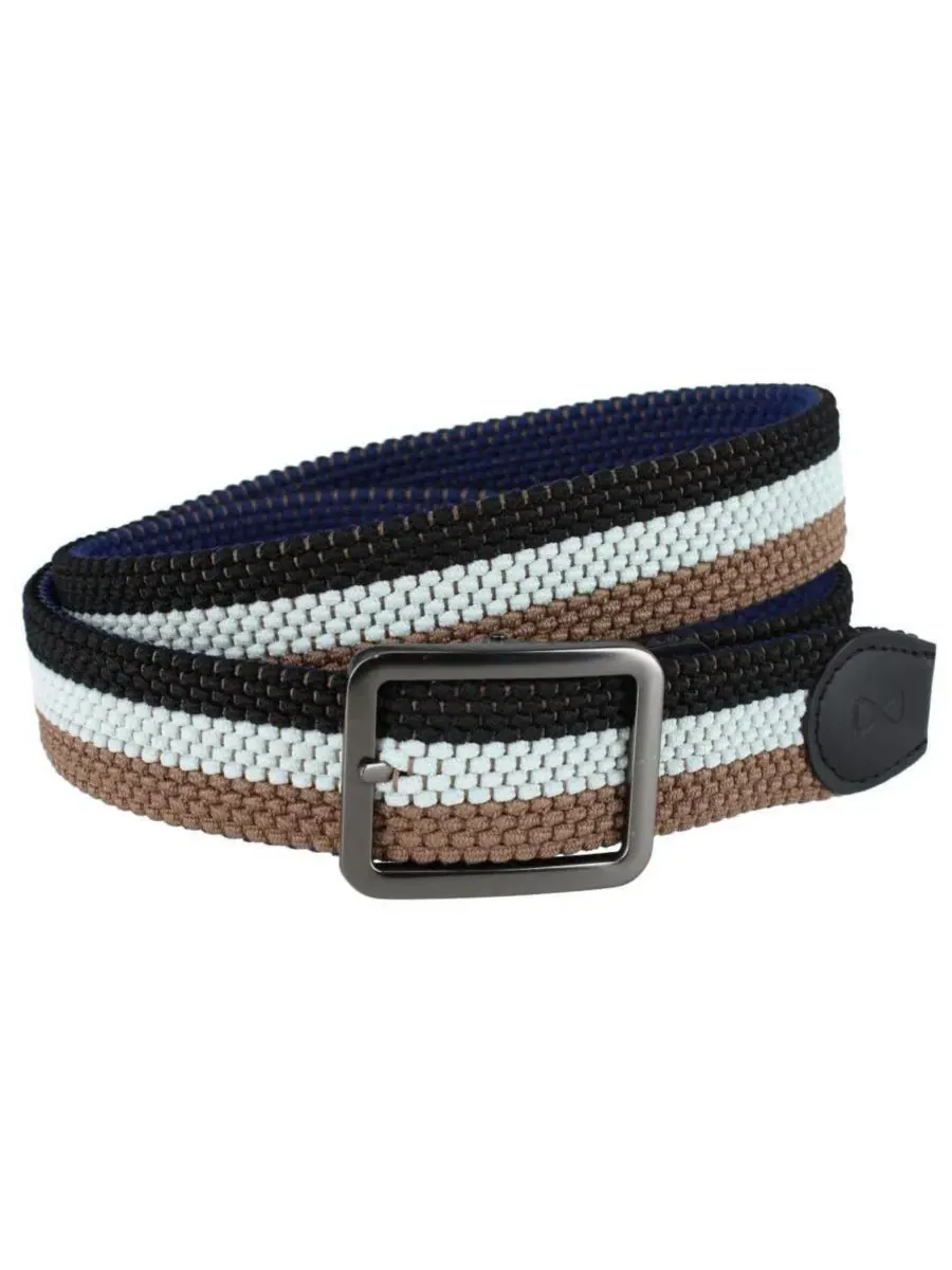 Мужской двусторонний плетеный пояс для гольфа Matias Stripe Trafalgar — зеленый