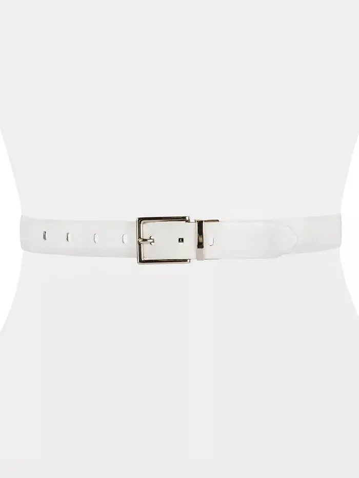 Женский двусторонний кожаный ремень для брюк Calvin Klein — изображение 10 из 11, серый/белый