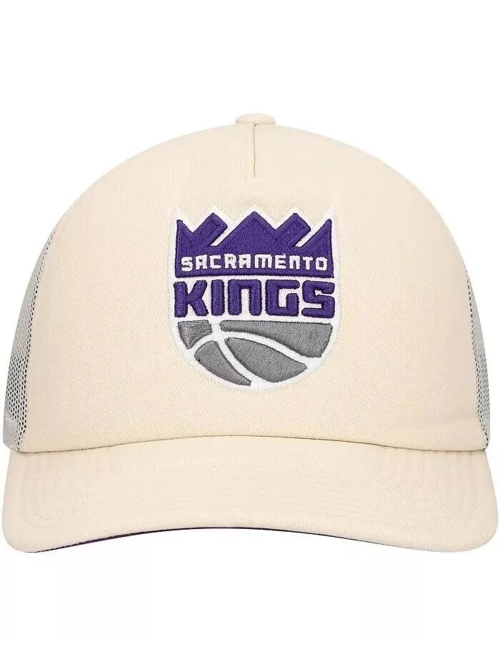 Мужская кремовая регулируемая кепка Sacramento Kings Trucker Mitchell & Ness — изображение 3 из 4, бежевый