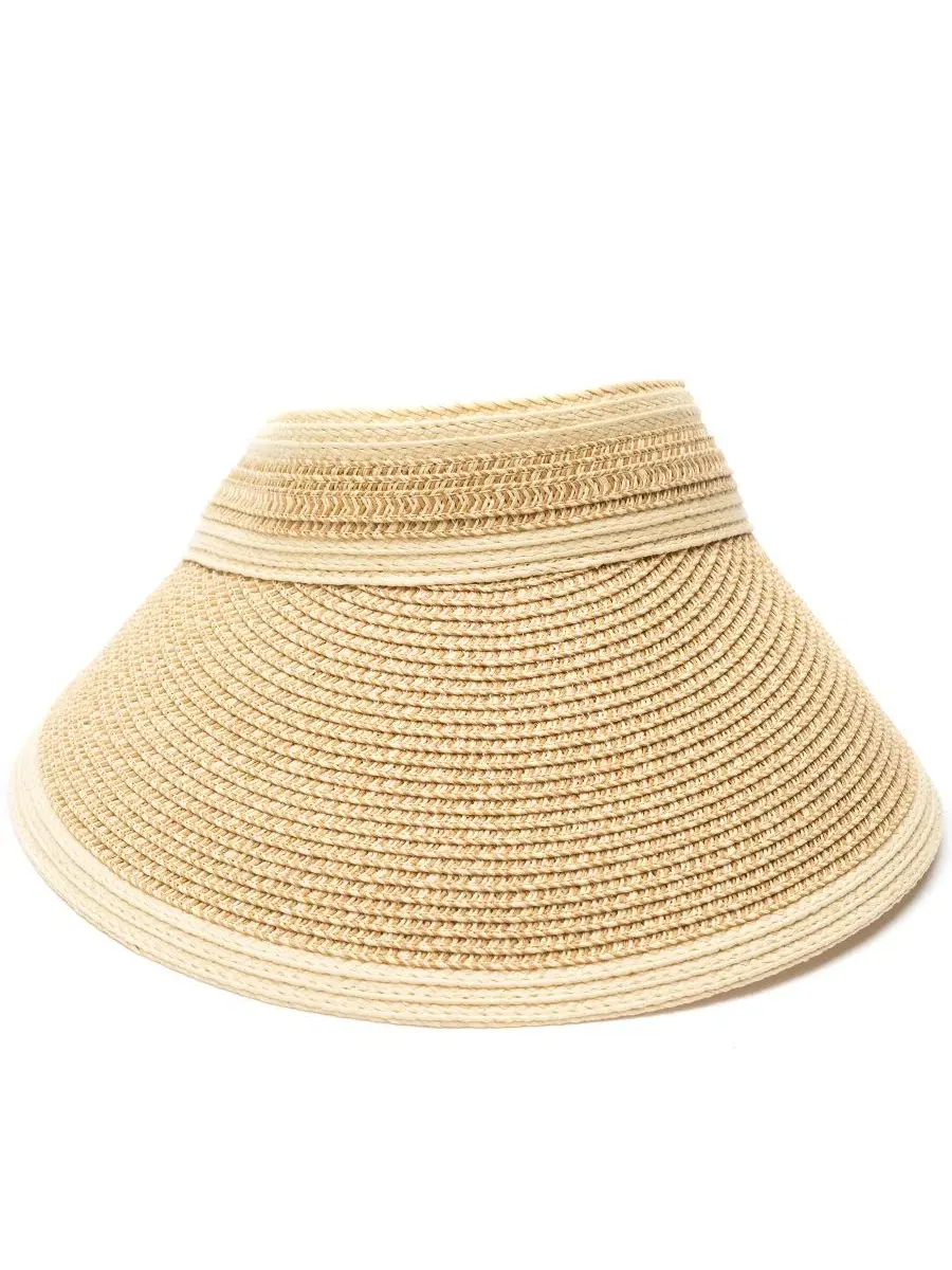 Шляпа-козырек из твида и соломы с откидным козырьком Vince Camuto — изображение 1 из 5, натуральный мульти