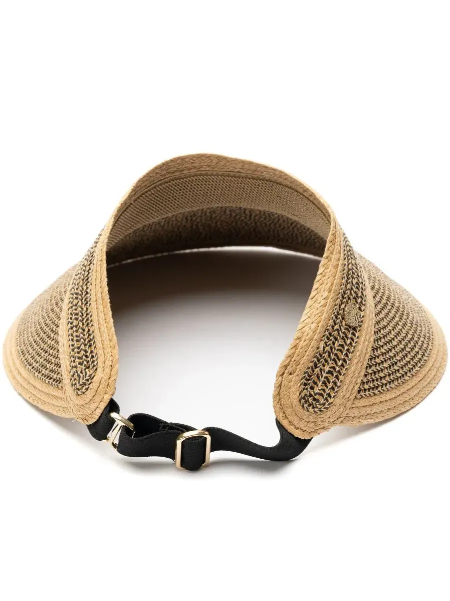 Шляпа-козырек из твида и соломы с откидным козырьком Vince Camuto — изображение 2 из 5, бежевый мульти